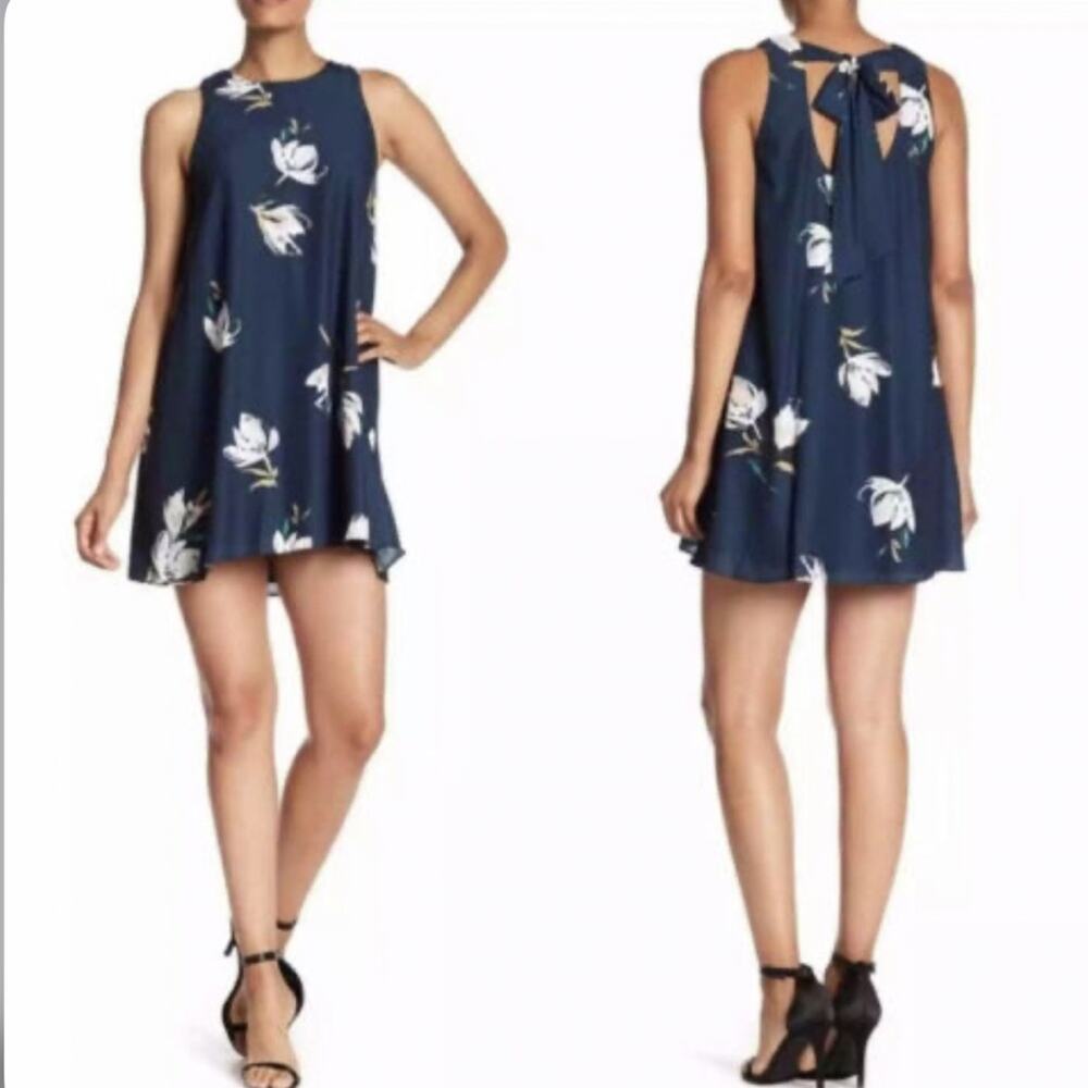 Amanda Uprichard Marnie Dress In Kingsbury Floral Tie Back Blue Size S